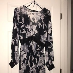 Black & White floral maxi